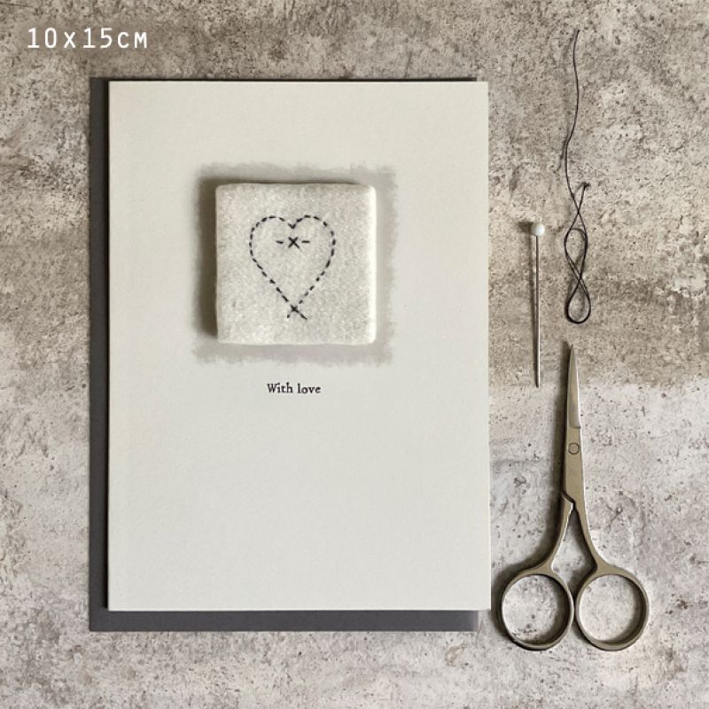 Embroidered card-With love