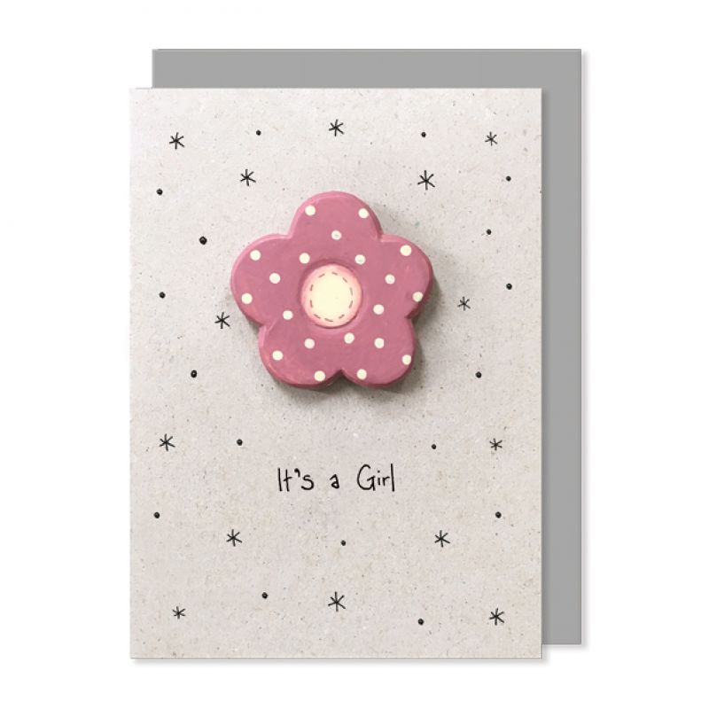 Wood card-It's a girl
