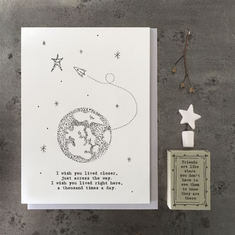 Out of this world card-Wish you lived nearer Size: 12x0,1x16,5 cm