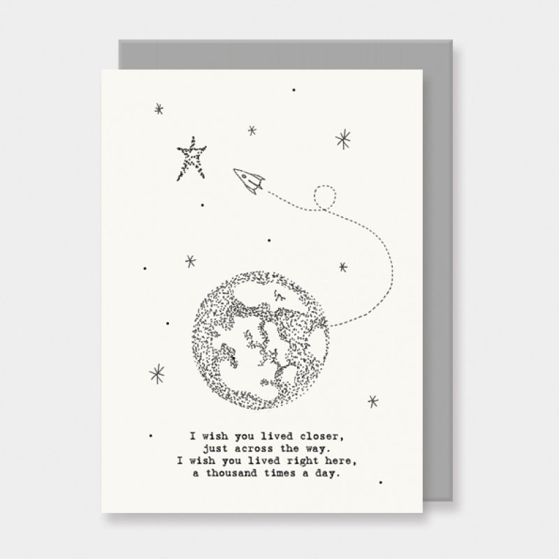 Out of this world card-Wish you lived nearer Size: 12x0,1x16,5 cm