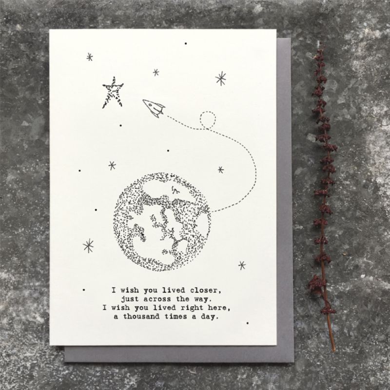 Out of this world card-Wish you lived nearer Size: 12x0,1x16,5 cm