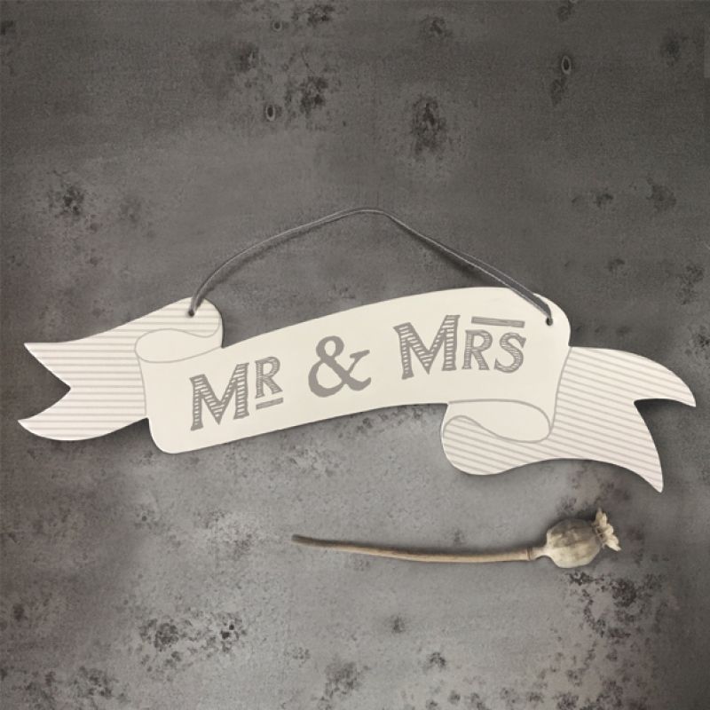 Επιγραφή δαντέλα - Mr & Mrs