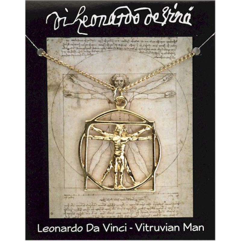 Da Vinci Vitruvian Man Pendant Gold Plated