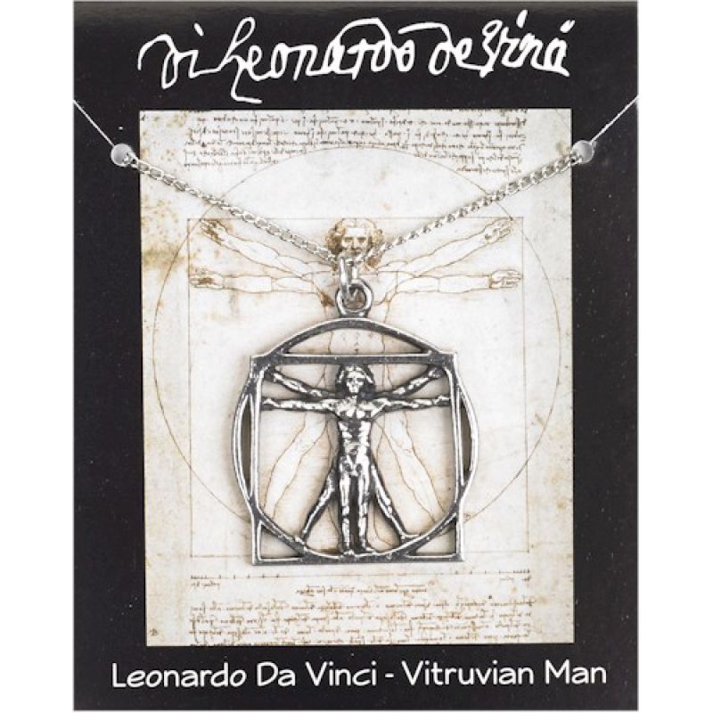 Da Vinci Vitruvian Man Pendant Pewter