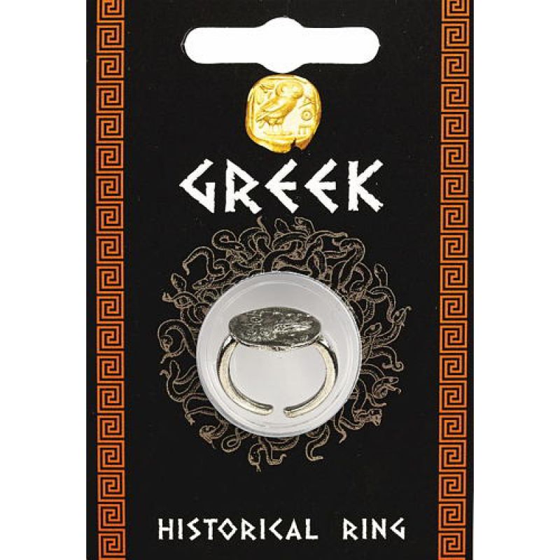 Greek Owl Coin Ring Pewter