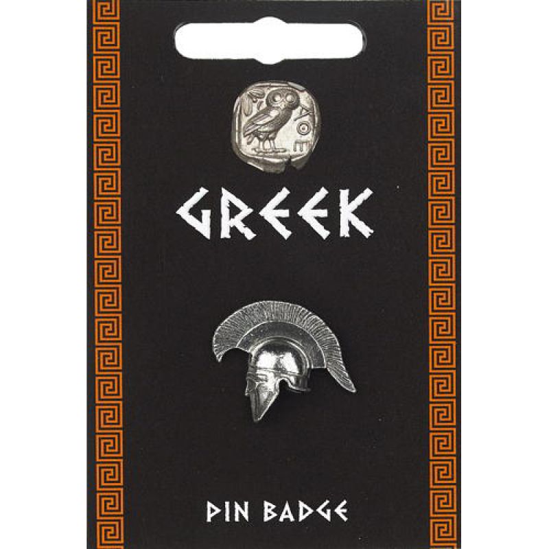 Greek Helmet Pin Badge