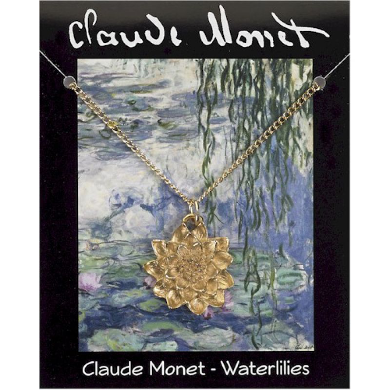 Monet Water Lily Pendant Gold Plated