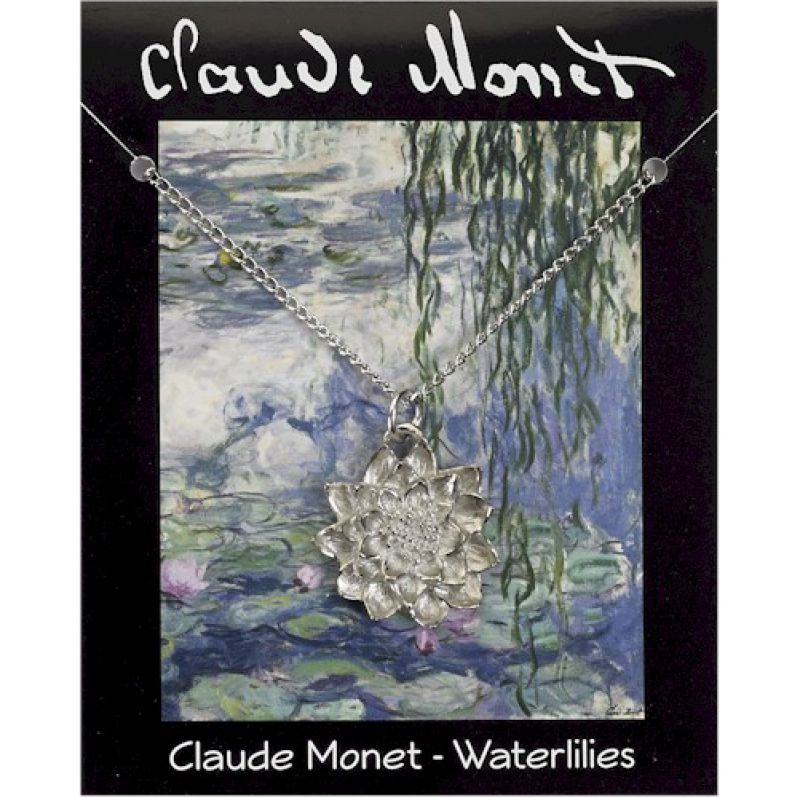 Monet Water Lily Pendant Pewter