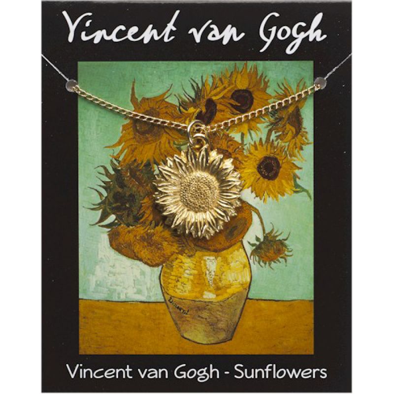 Van Gogh Sunflower Pendant Gold Plated