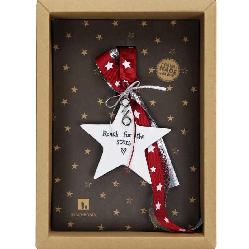 Lucky charm - Porcelain star - Reach for the stars