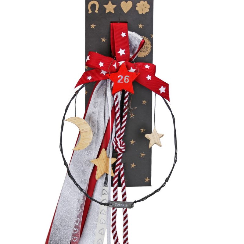 Lucky charm - Lg rusty wire wreath-Stars