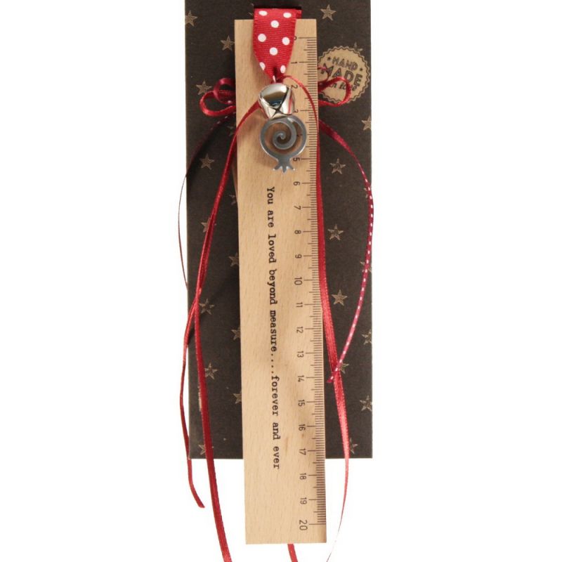 Γούρι Ξύλινος χάρακας - loved 