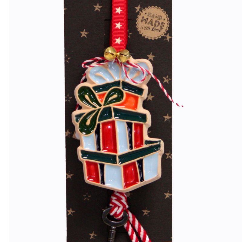 Γούρι Κεραμικό στολίδι-Πολλά Δώρα