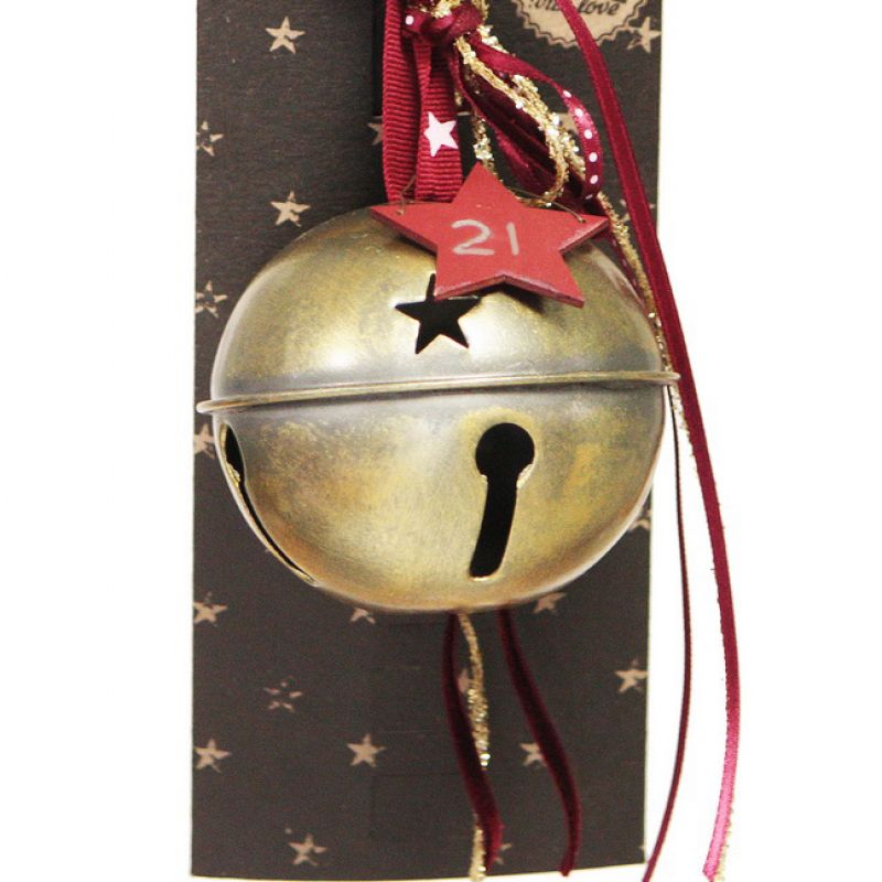 Lucky charm metal bell Antique gold