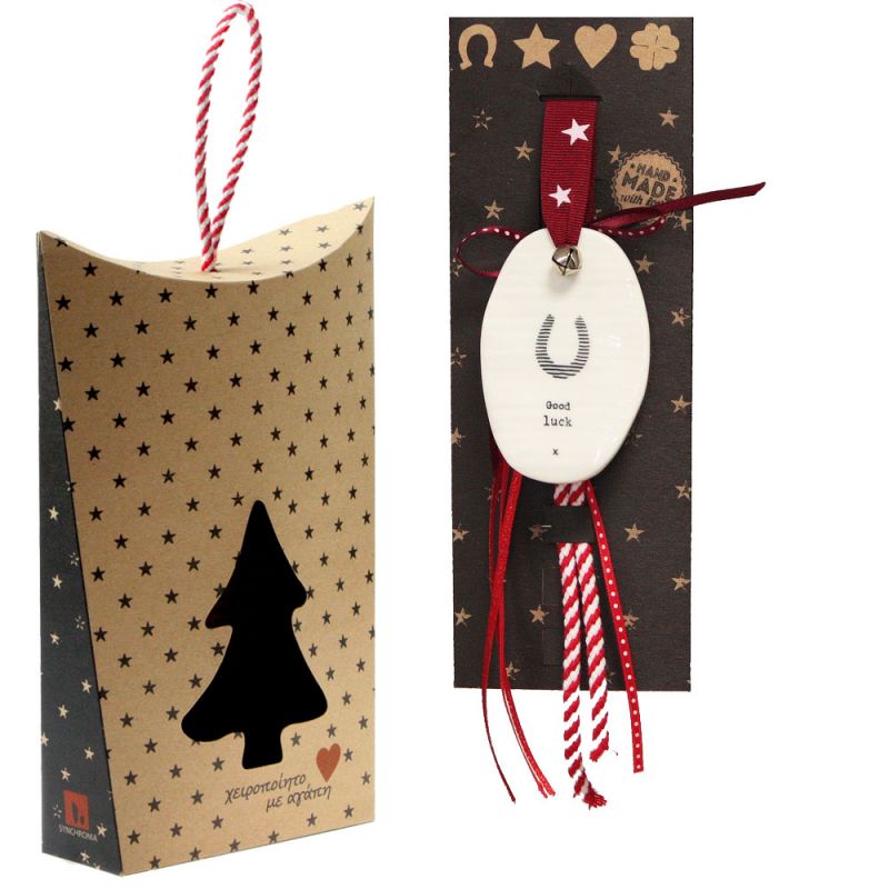 Γούρι Πορσελάνη οβάλ-Πέταλο