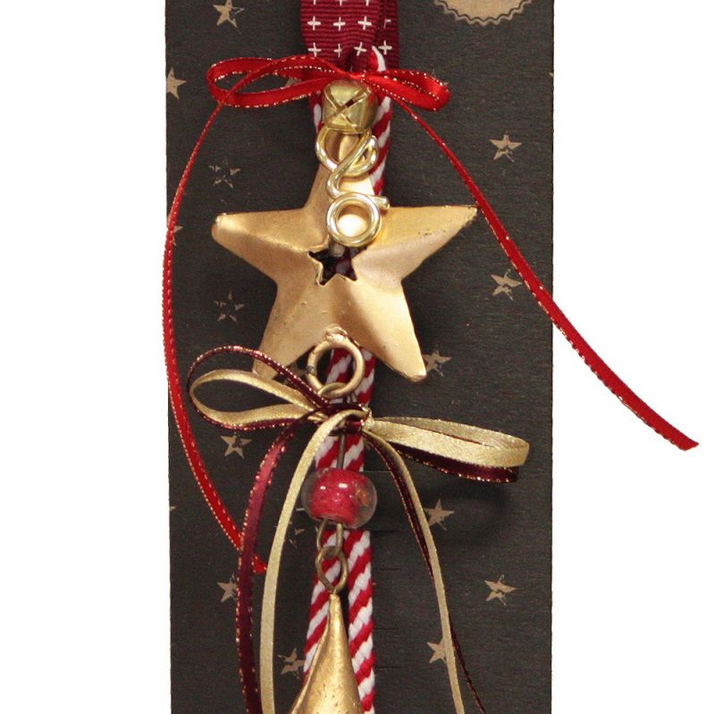 Lucky charm brass star with bell