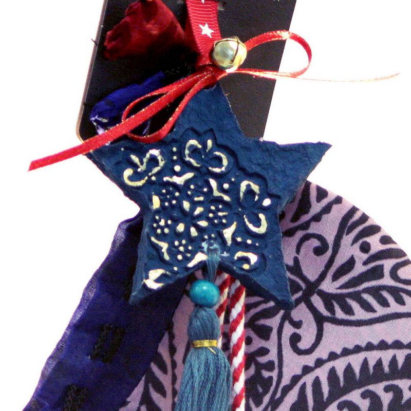 Γούρι Βαμβακερό στολίδι-Αστέρι μπλε