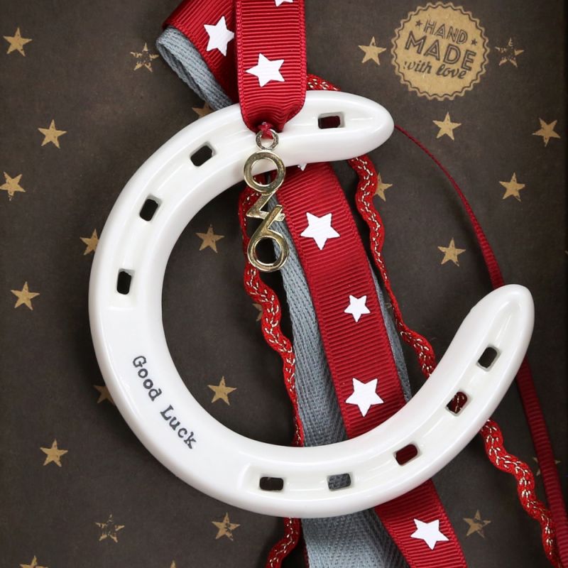 Lucky charm - Porcelain horseshoe - Good luck