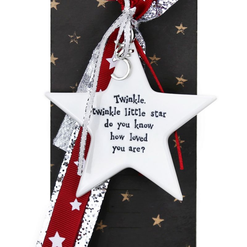 Lucky charm - Porcelain star - Twinkle, twinkle
