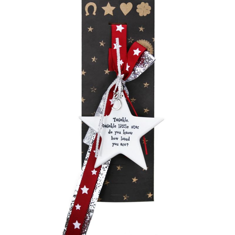 Lucky charm - Porcelain star - Twinkle, twinkle
