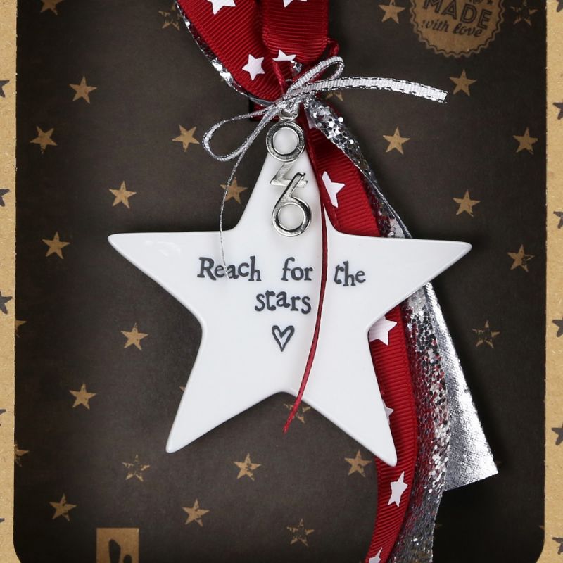 Lucky charm - Porcelain star - Reach for the stars