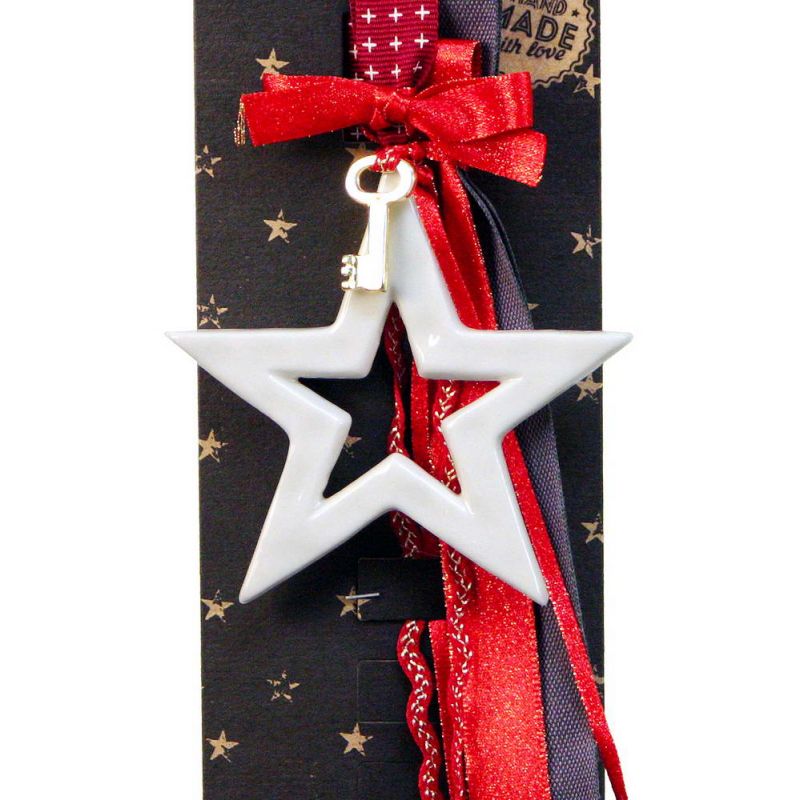 Lucky charm - Porcelain hanger-Outline star