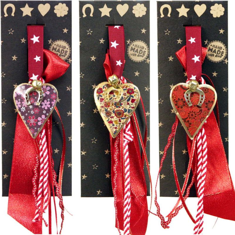 Γούρι (3 σχ.) Καρδιά vintage μικρή