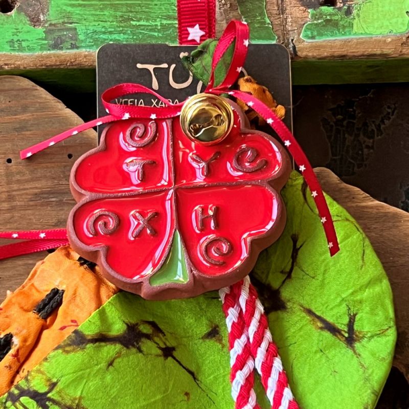 Γούρι Κεραμικό στολίδι-Τριφύλλι