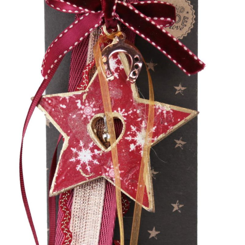 Lucky charm - Hanging Wooden Star with Bell