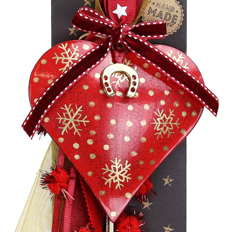 Γούρι Καρδιά με χρυσά σχέδια-Πέταλο  30εκ.