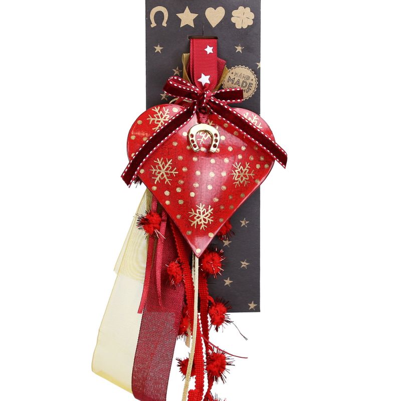 Γούρι Καρδιά με χρυσά σχέδια-Πέταλο  30εκ.