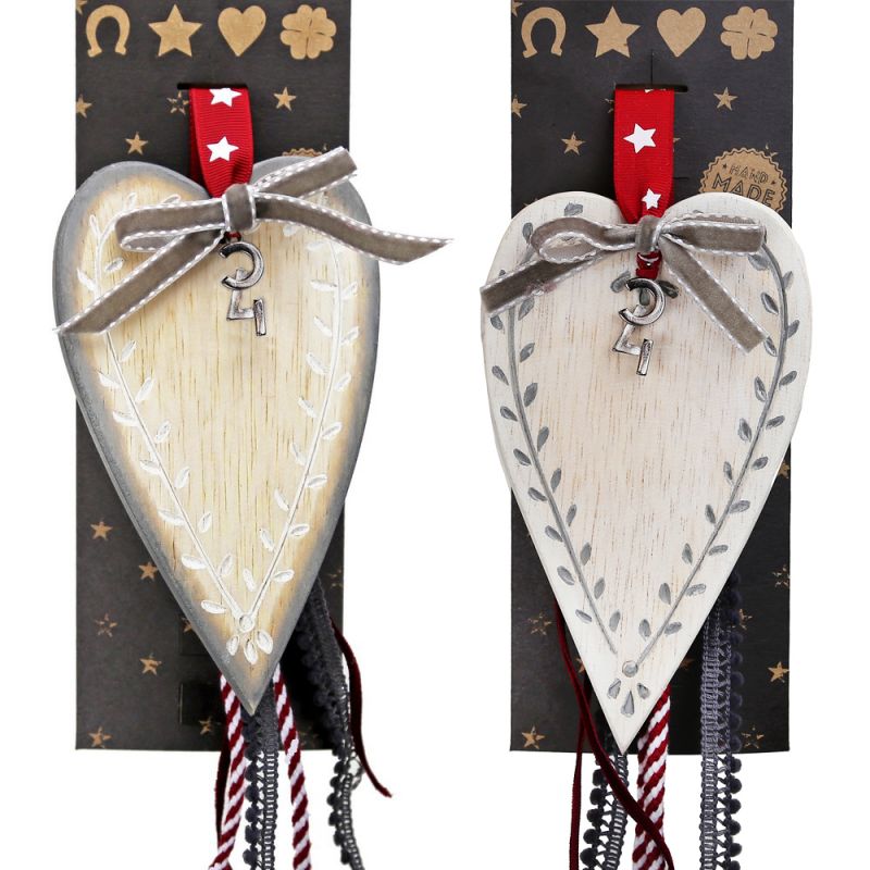 Γούρι (2 σχ.) Καρδιά με κλαδί  30εκ.