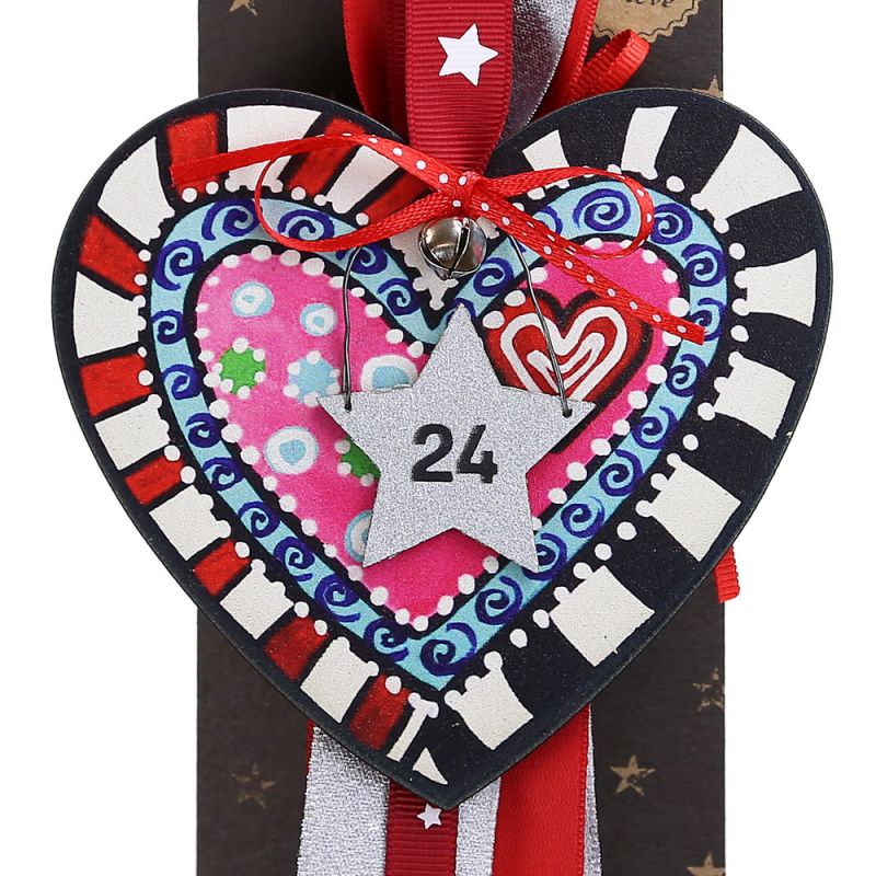 Lucky charm - Hanging painted heart 10cm