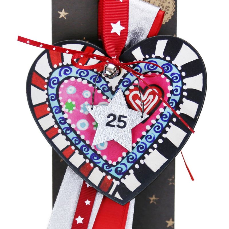 Lucky charm - Hanging painted heart 10cm
