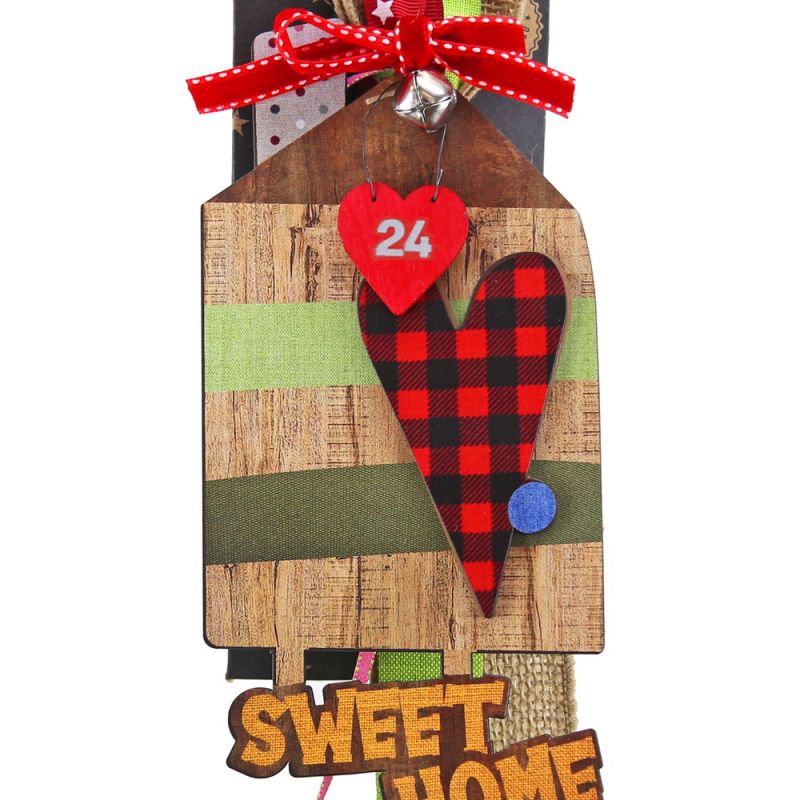 Γούρι Σπίτι μεγάλο καρδιά καρό -Sweet home