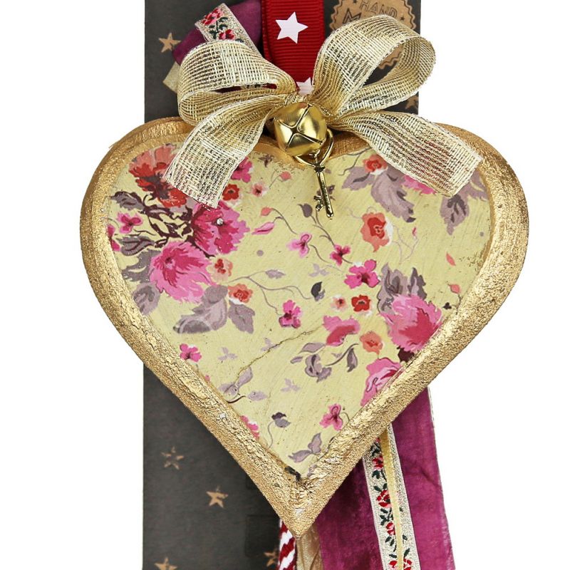 Lucky charm - medium vintage wooden heart