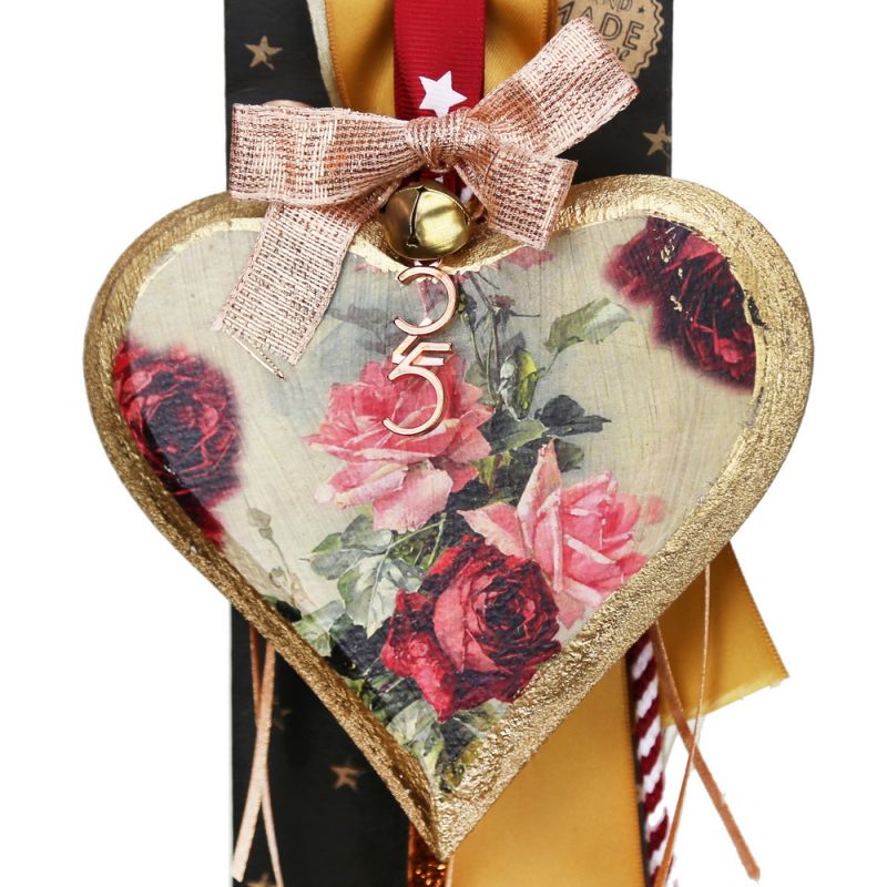 Lucky charm - medium vintage wooden heart