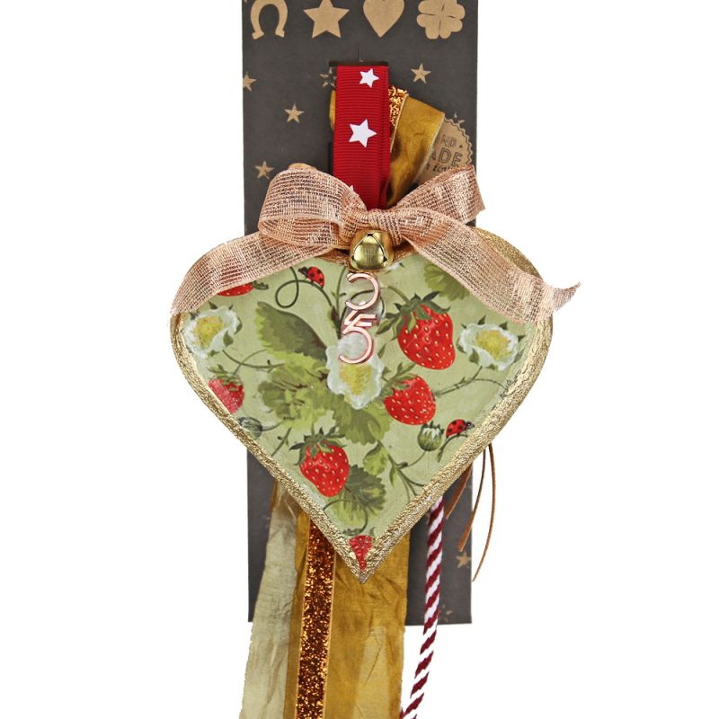 Lucky charm - medium vintage wooden heart