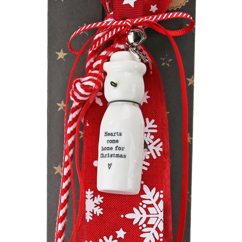 Lucky charm - Porcelain hanger-Snowman