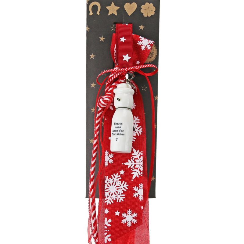 Lucky charm - Porcelain hanger-Snowman