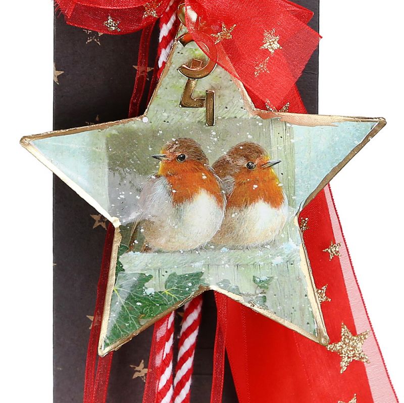 Lucky charm - Star with Two Robins