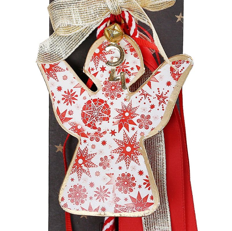 Lucky charm - Red & White Tin Angel