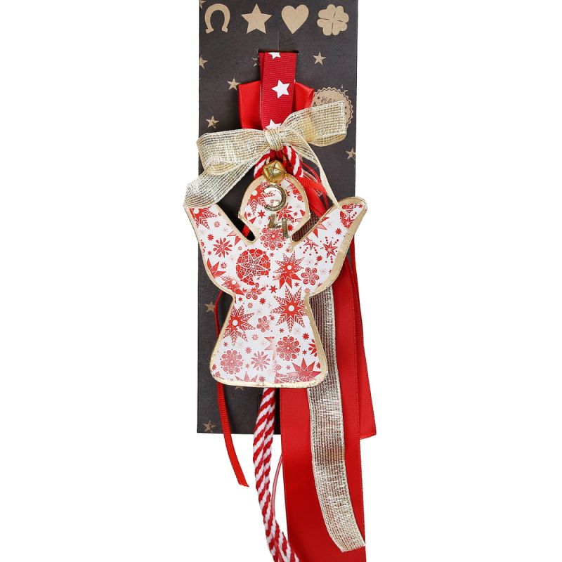 Lucky charm - Red & White Tin Angel