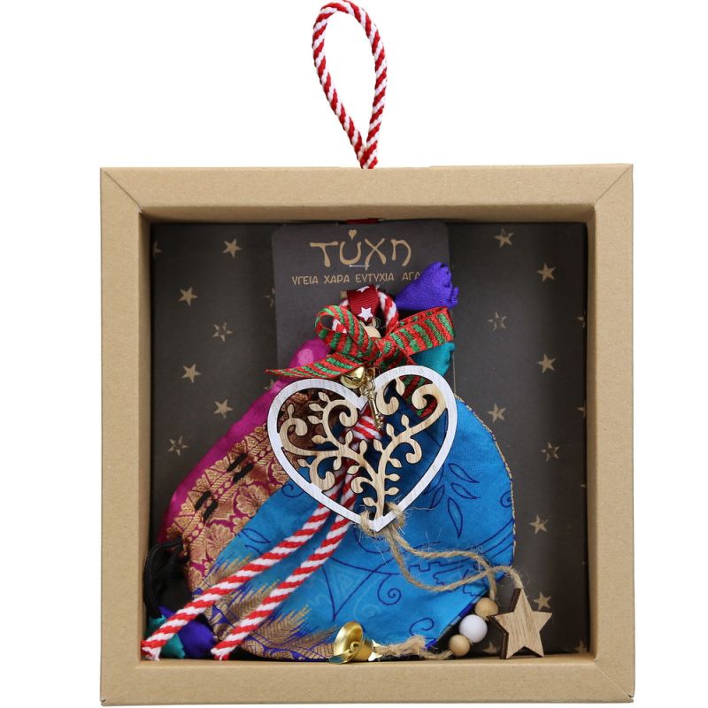 Γούρι ξύλινο στολίδι-Καρδιά 18x17,5εκ.ξ