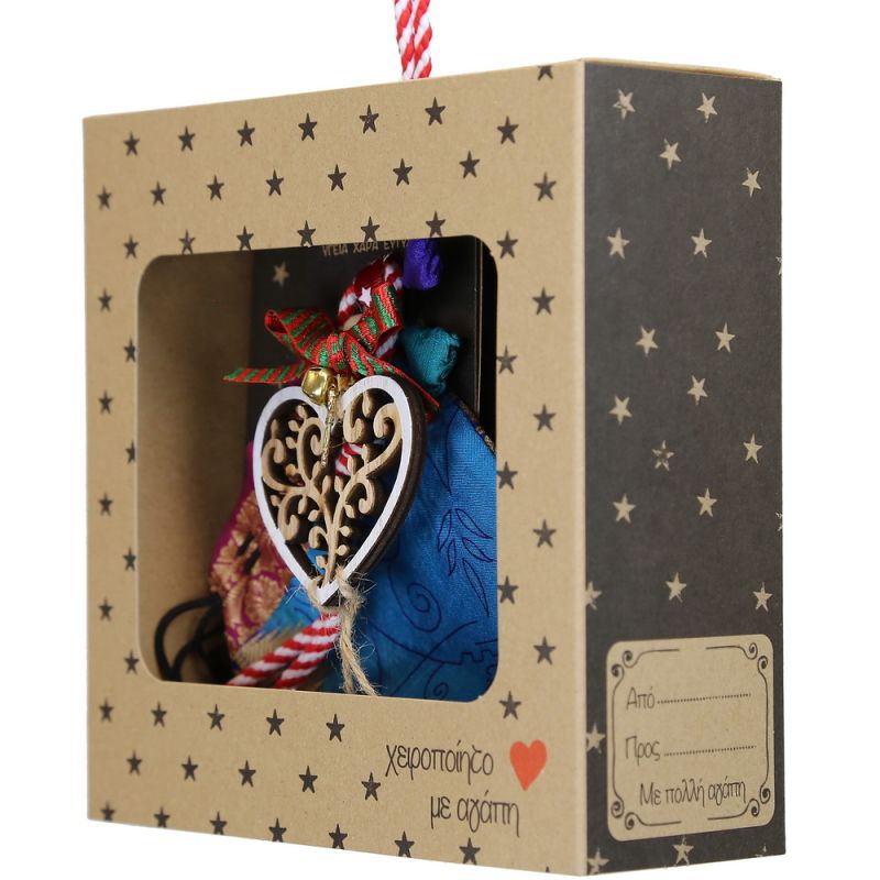 Γούρι ξύλινο στολίδι-Καρδιά 18x17,5εκ.ξ