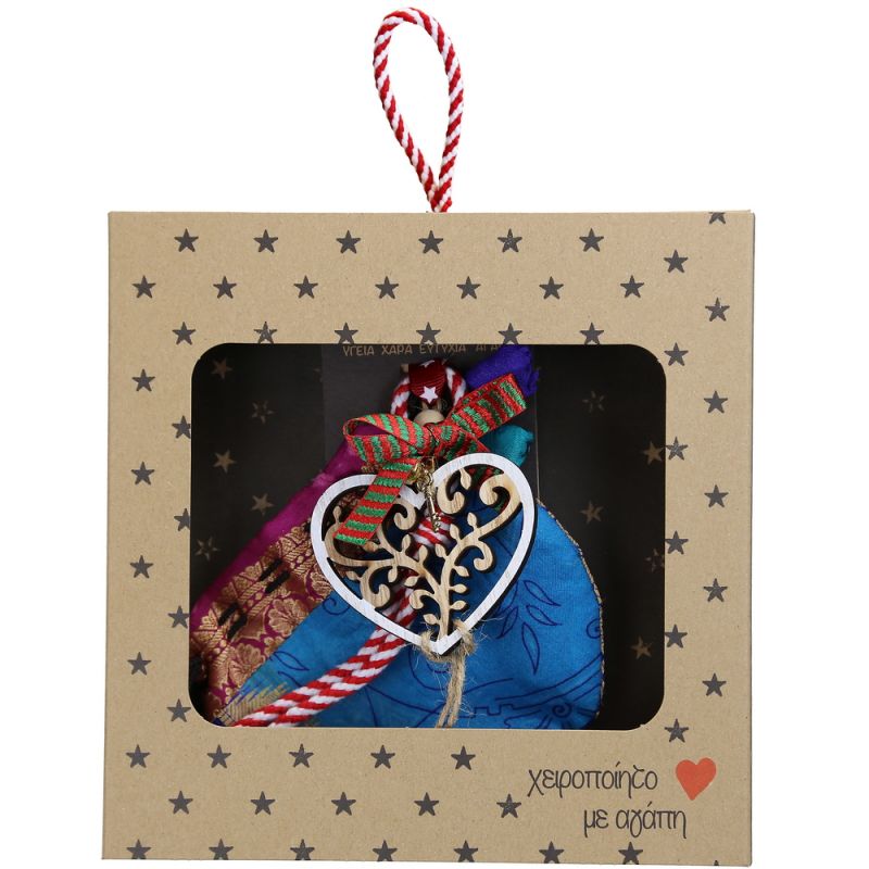 Γούρι ξύλινο στολίδι-Καρδιά 18x17,5εκ.ξ