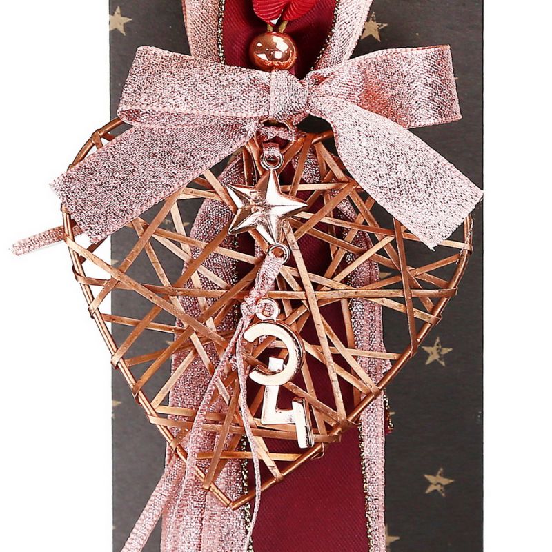 Lucky charm - metal heart coppery hanging