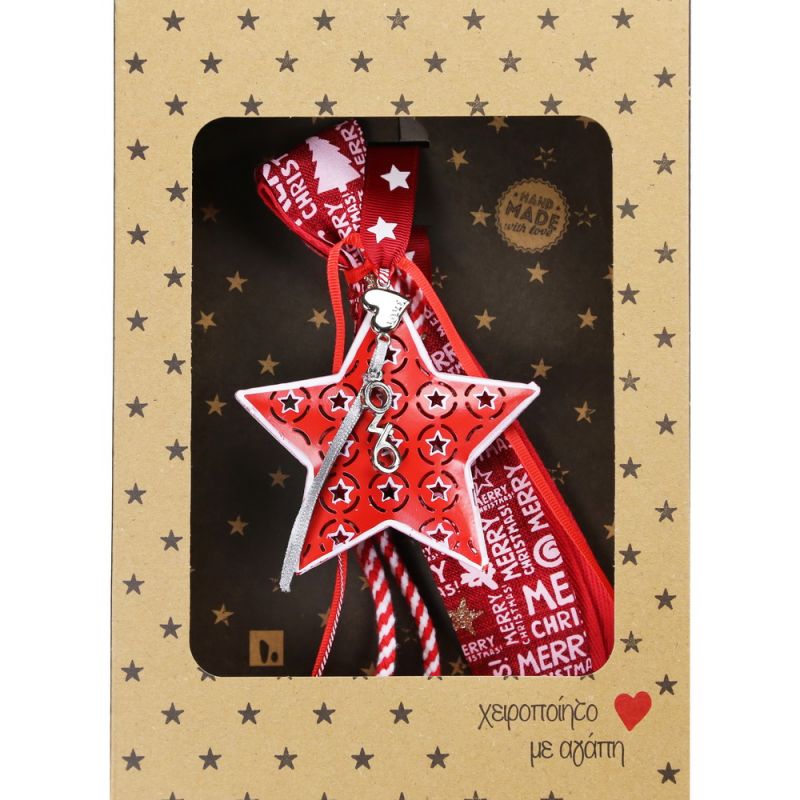 Lucky charm - metal star red hanger Lucky charm - metal star red hanger