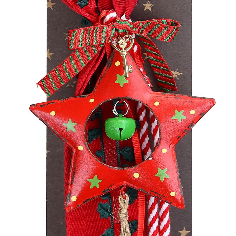 Lucky charm - metal star red hanging