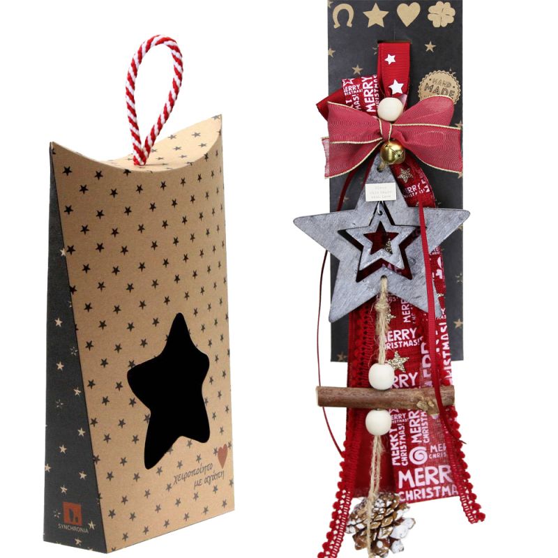Lucky charm - Hanger star pinecone platane wood